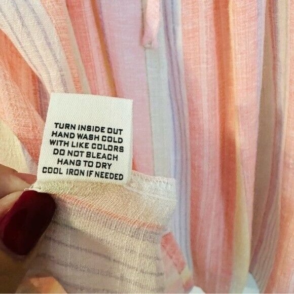 Mine Clara Multi Striped Top - Coral Women’s Size Medium NWT - Picture 12 of 12